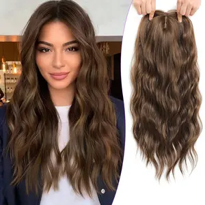 PANEWAY 20″ Wavy Synthetic Hair Topper with Bangs – Clip-In Volume for Thinning Hair | Daily Confidence Boost