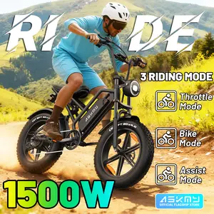 E500 All-Terrain Electric Bike for Adults | 1500W Powerful Motor | 48V 15Ah Battery | 35MPH Max Speed | UL 2849 Certified | 20"x4.0" Fat Tires | Dual Suspension | Perfect for City & Mountain Adventure #ElectricBike #CyclingLife