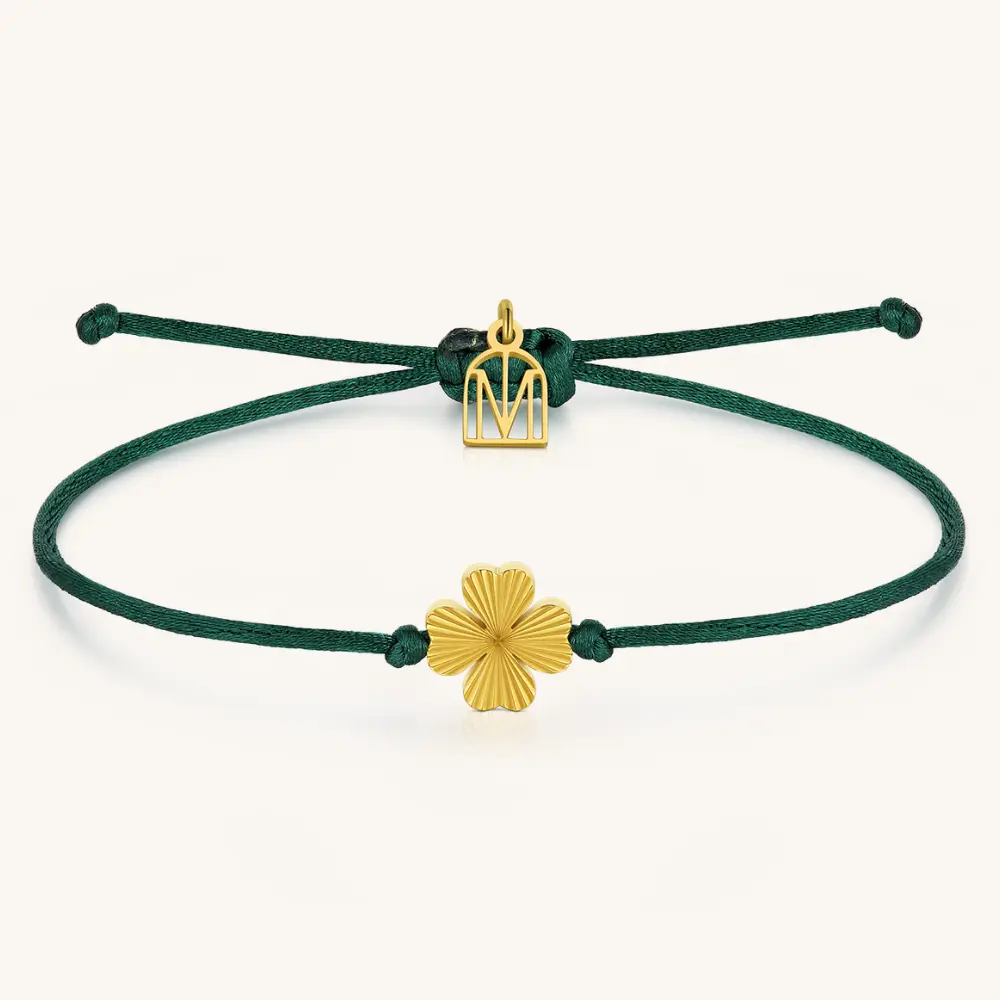 Clover Thread: Good Luck - Mantra Jewelry Inspirational Bracelet for Women - Fashion Accessory