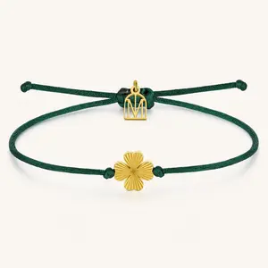 Clover Thread: Good Luck - Mantra Jewelry Inspirational Bracelet for Women - Fashion Accessory