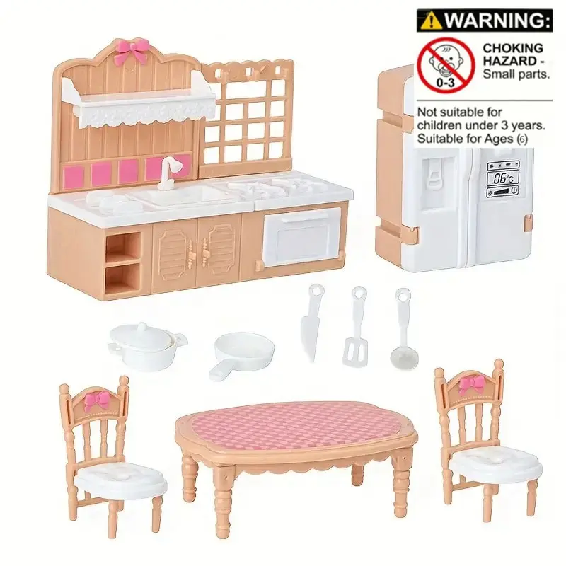 Mini Role-Playing Educational Toy, Simulation Kitchen Bathroom Living Room Bedroom, Playset, Multi Activity Playset, Fun Learning Toy, Pretend Play Set, Play Kitchen Accessories, Indoor Playset