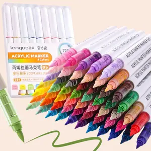 Acrylic Paint Markers Paint Pens, Soft Brush Tip,Automatic Ink Control System Acrylic Markers, Fast Drying & No-Bleed Ink,for Rock Painting, Wood, Stone, Fabrics, DIY Craft, Hand Painting Set, Art Markers Pen