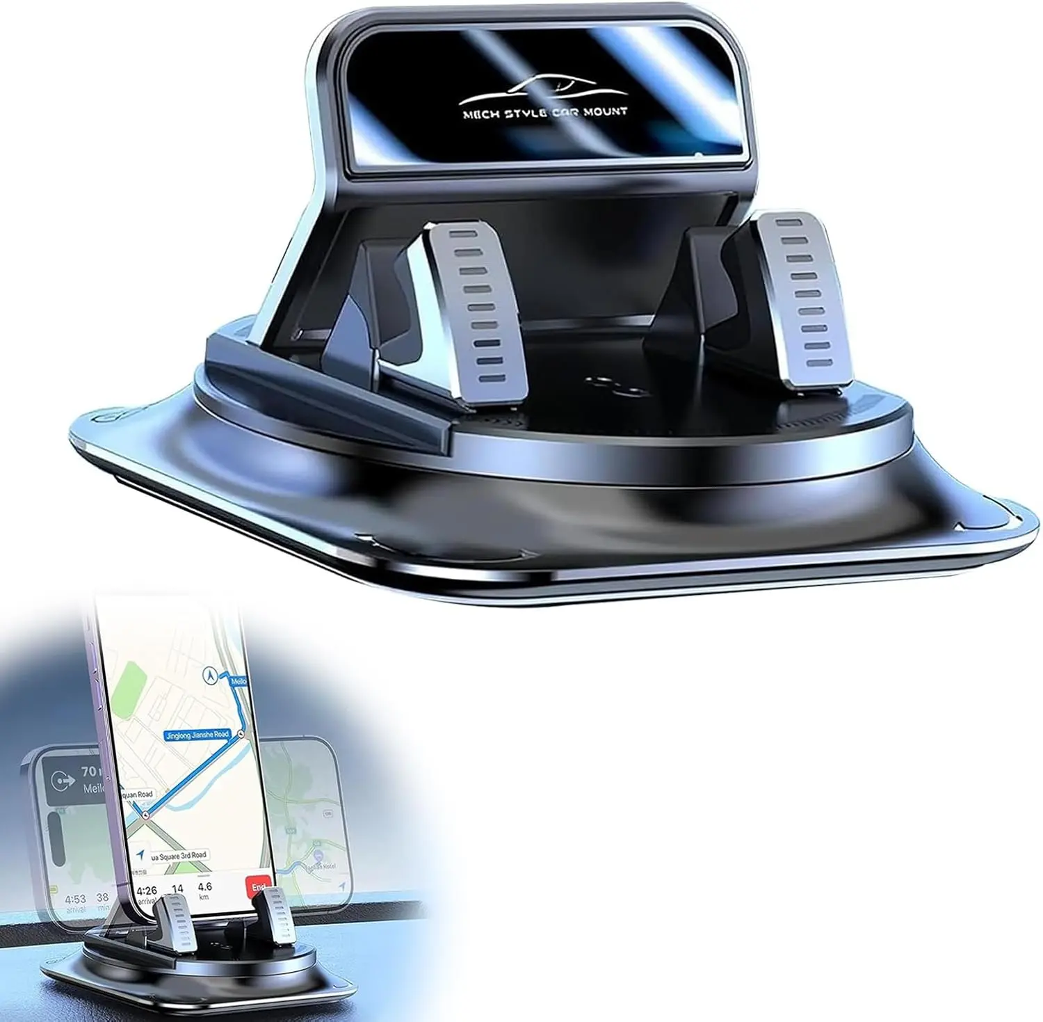 Car Dashboard Phone Mount for Car - 360° Rotation, Antislip Grip, 1-Hand Operation, Adjustable Spring Clip, Universal Fit for iPhone, Samsung & All Smartphones | tiktokshopsummersale