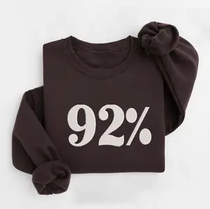92% Embroidered Sweatshirt Hoodie, 92 Percent Black Women Embroidered Sweatshirt Hoodie