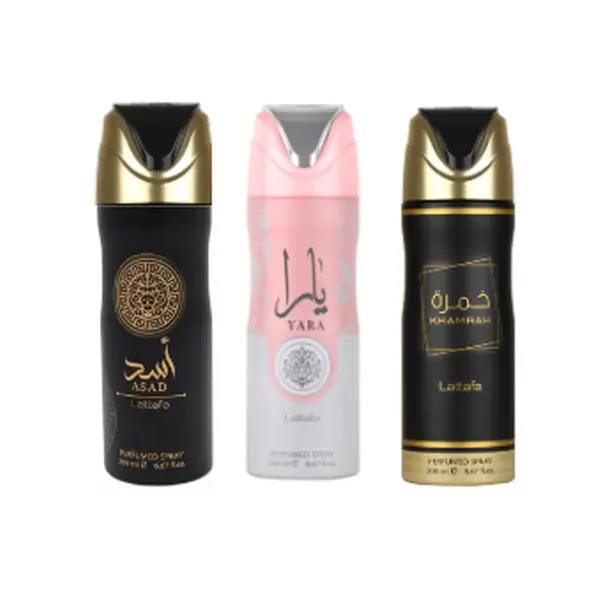 Lattafa Roll-On Anti-Perspirant Deodorant Body Care Set - 3pc Bundle (YARA, ASAD, KHAMRAH) for Selfcare & Armpit Care, 6.8oz(200ml) Each