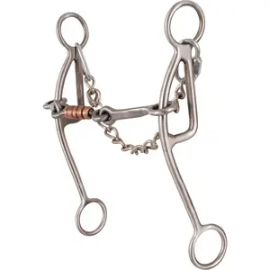 Classic Equine Game Changer Bit - Copper Roller Square Bar Mouthpiece, 7.5" Overall Size, 6.75" Shank