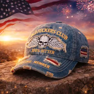 250th Anniversary Distressed Denim Baseball Cap for Men American Flag Embroidery Vintage Washed Relaxed Fit Daily Casual Outdoor Spring Summer History Enthusiasts Patriotic Fans Fathers Husbands Friends