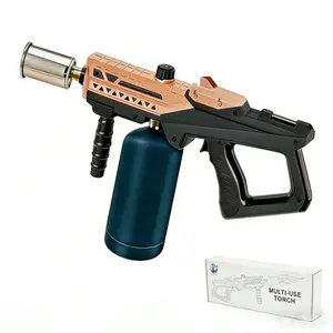 Powerful Propane Torch Gun, Adjustable Flame Grill Torch with Detachable Design, Multipurpose Torch Burner for Steak Searing, BBQ, Welding, Camping Charcoal Lighter (Tank Not Included)