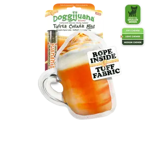 Tuffer Chewer Mini Pumpkin Spice Latte Refillable Dog Toy