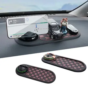 Multifunctional Car Anti-slip Mat, Rotatable Anti Skid Car Dashboard Mat, Universal Car Phone Holder with Temporary Parking Number for Phones, Sunglasses, Keys, Car Accessory