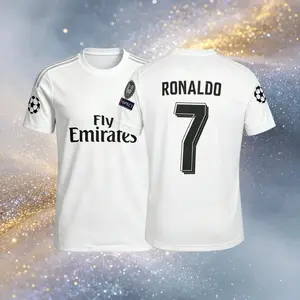 15 16 Home Kit White 7# Cristiano Ronaldo Short Sleeve Soccer Jersey Fans Version