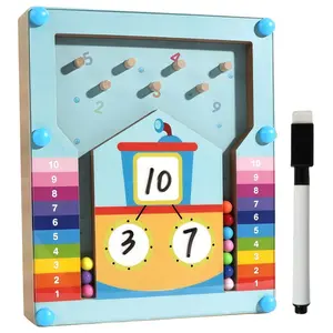 Preschool Educational Toy, Wooden Number Reading Beads with Math Addition Game, Boys Girls Learning Activity Gift, Halloween Christmas Thanksgiving Gift