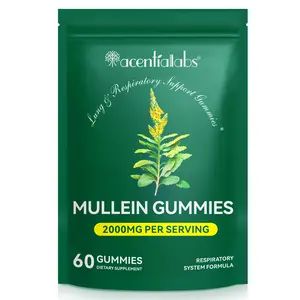【live】Acentiallabs Daily Respiratory Health Gummies | 2000mg Mullein Leaf herb Extract, Pear Flavor | Lung Health & Sinus Relief (30 Day Supply) mullein  lung  detox supplements  men