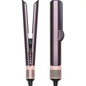 Hot Air Brush for Frizzy Hair Blow Dryer Brush, 2-in-1 Hair Straightener & Curler Styler, Ionic Ceramic Hair Dryer Brush for Fast Drying, Smooth Shiny Hair, Salon Blowout Look at Home, Easy Hair Tool for Beginners, Straight Curl Wave Styling