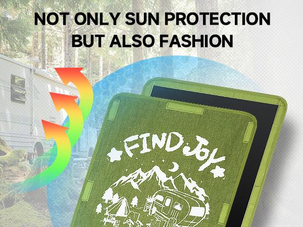 RV Door Window Shade Cover Sun Blackout Fabric Curtains for Camper Trailer 25x16 inch Green UPF 50+ UV Protection Durable Oxford Fabric Easy Install