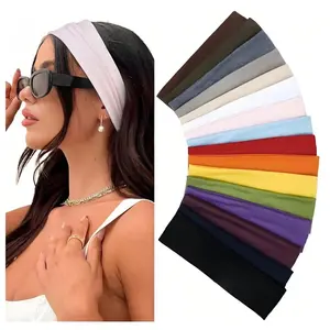 7-Piece Set of Elastic Sports Headbands for Women – Colorful Sweatbands for Yoga, Running, and Fitness