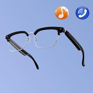 senbono multifunctional smart glasses, touch control stylish unisex transparent lens glasses, wireless audio glasses for office, outdoor, sports, driving