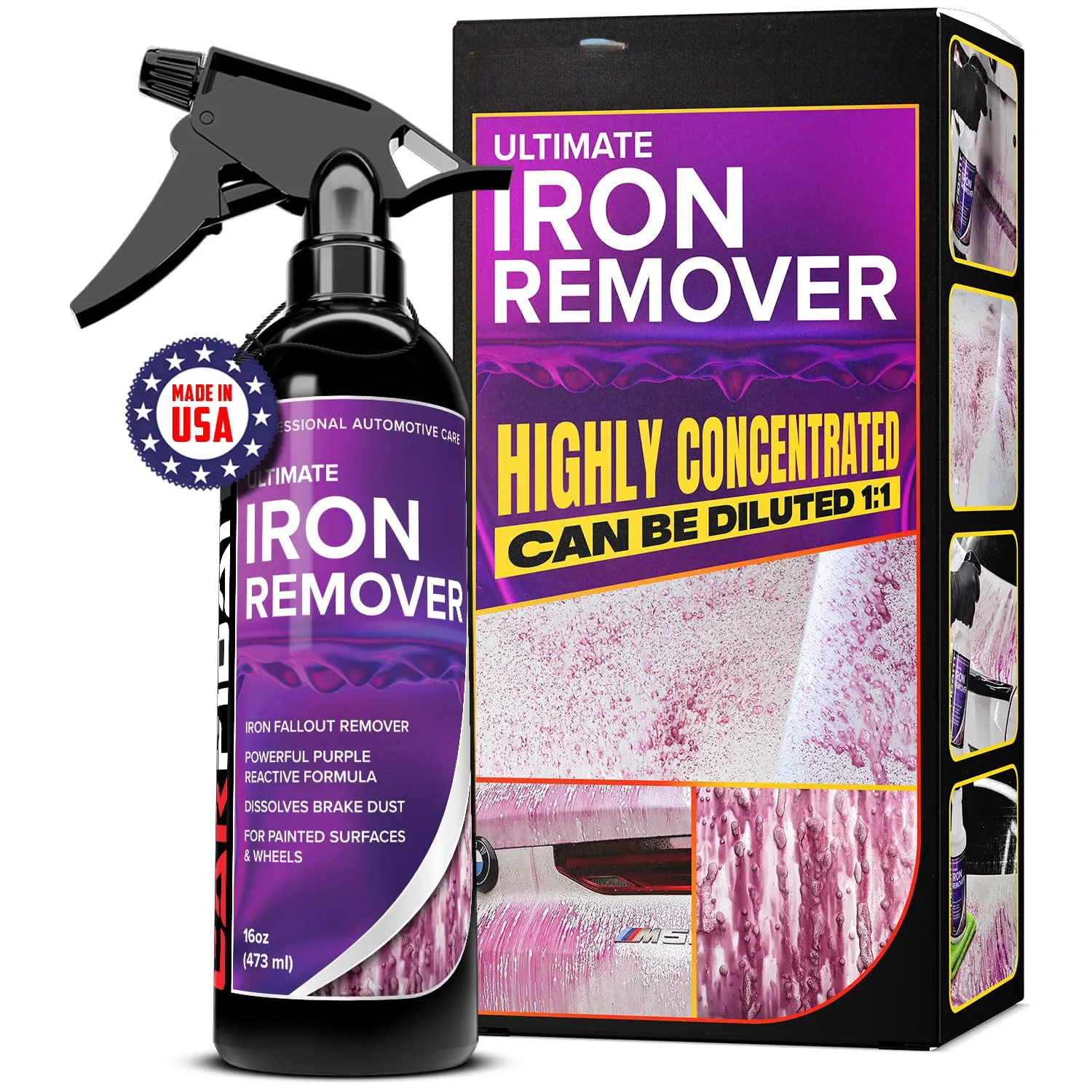 Iron Remover  Detailing - Iron Decon Spray, Pulls Out  Dust, Rust & Fallout - Contaminant Removal for   & Wheels, pH Neutral Formula - 16 fl. oz.