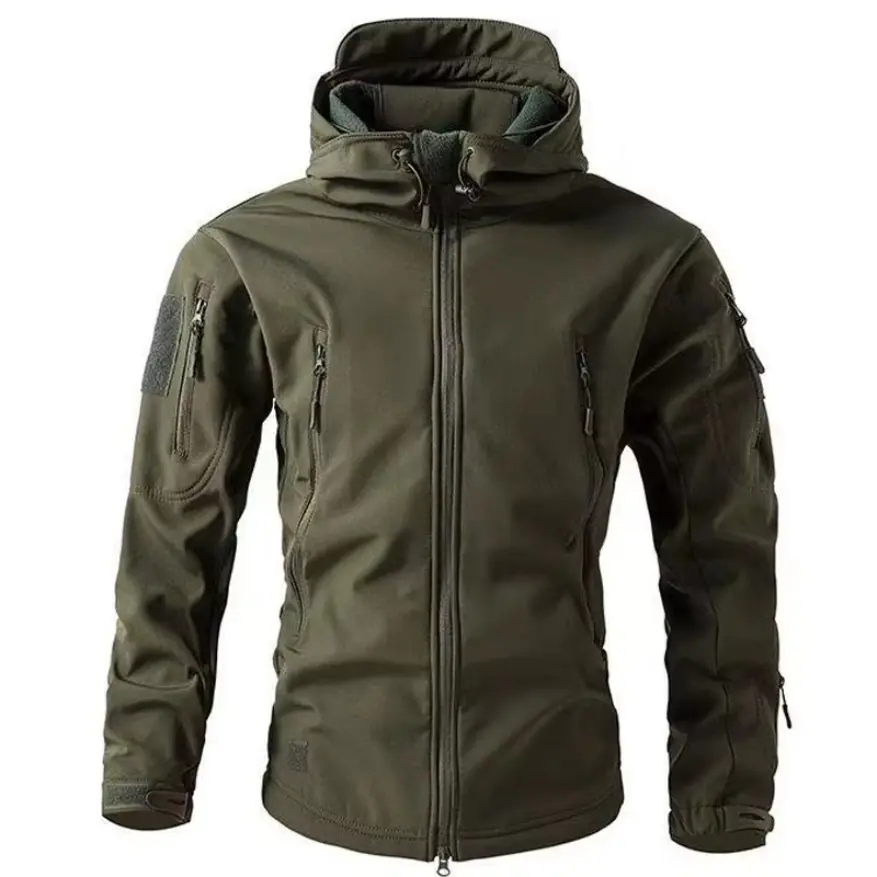 Men's Winter Waterproof Softshell Cargo Jackets Male Hoodie Coat Combat Fishing Hiking Camping Climbing Skiing Hunting Outdoor