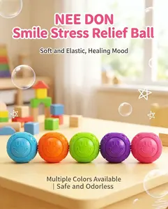 Fluffy Smiley Face Stress Balls - Soft Squishy Fidget Sensory Toys for Anxiety Relief, Kids & Adults