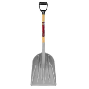 31 in. Wood Handle D-Grip Poly Scoop Shovel