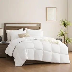 Queen Duvet Insert Comforter 100% Cotton Shell 400GSM Thick Fluffy Down Alternative Comforter Breathable Soft White Hotel Bed Duvet Insert with Corner Tabs(90''x90'')