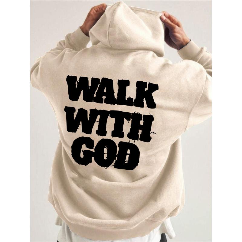 Walk With God Christian Hoodie & T-shirt for Men and Women, Faith-Based Streetwear Pullover, Bold Bible Quote Design, Religious Graphic Hoodies, Unisex Spiritual Clothing
