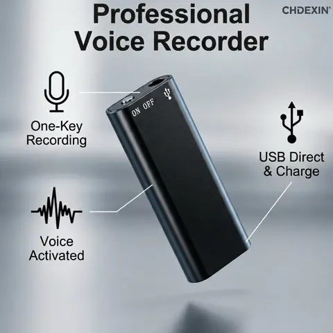 8GB Ultra-Thin Digital Smart Voice Recorder - Multifunction HD Audio Recording Device, Noise Canceling MP3 Player, Portable Compact Coaches' & Referees' Sports & Outdoor Gear
