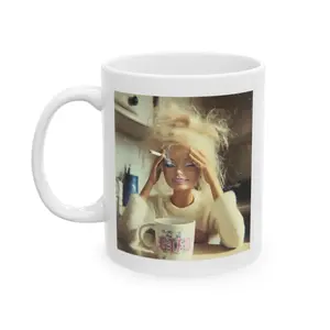 Funny Doll Face Mug Gift - Double-Sided Funny Ceramic Coffee Mug Cup, Gift for Mom Dad Coworker Friend, Office Mug, Double-Sided Mom Coffee Mug, Tea Mug, Funny Gift, Mug for Work, Gift for Desk