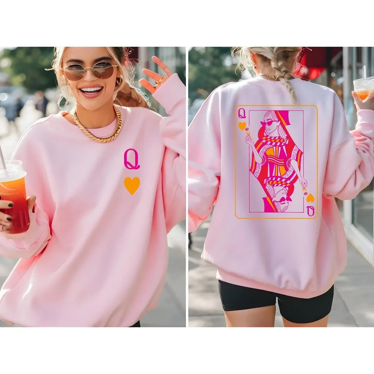 Queen Of Hearts Sweatshirt, Funny Valentines Day Shirt, Cute Playing Card Sweatshirt, Teacher Valentines Shirt, Queen Hoodie, Unisex Sweater Pullover Tee
