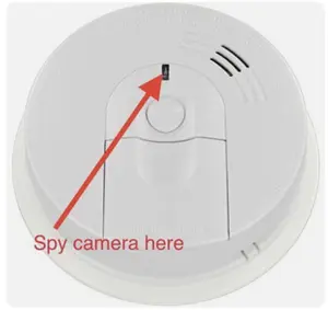 WiFi Hardwired Smoke Detector Motion Detection 4K & 1080P with Audio for Home and Office Security Parental Monitoring of Underage Children