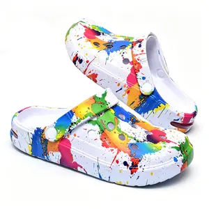 Women's Graffiti Print Clog Shoes, Adjustable Strap Summer Slides, Lightweight Casual Footwear for Beach, Outdoor Wear (Size 36-45), Shoe,summervibes