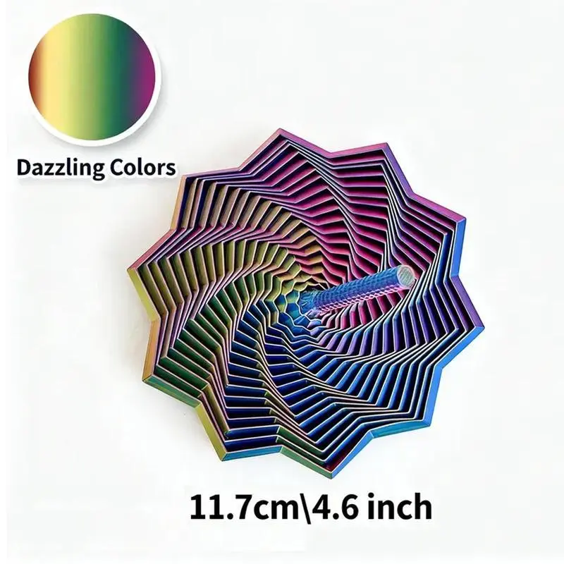 Unisex 3D Printed Rotatable Expanded Sensory Fidget Star Toy - 11.7cm(4.6in) Whirling Spiral with Handle, Dazzling Color Calming Tool for Stress Relief Seekers, Fidget for Adults, Rotatable Stress Relief Toys