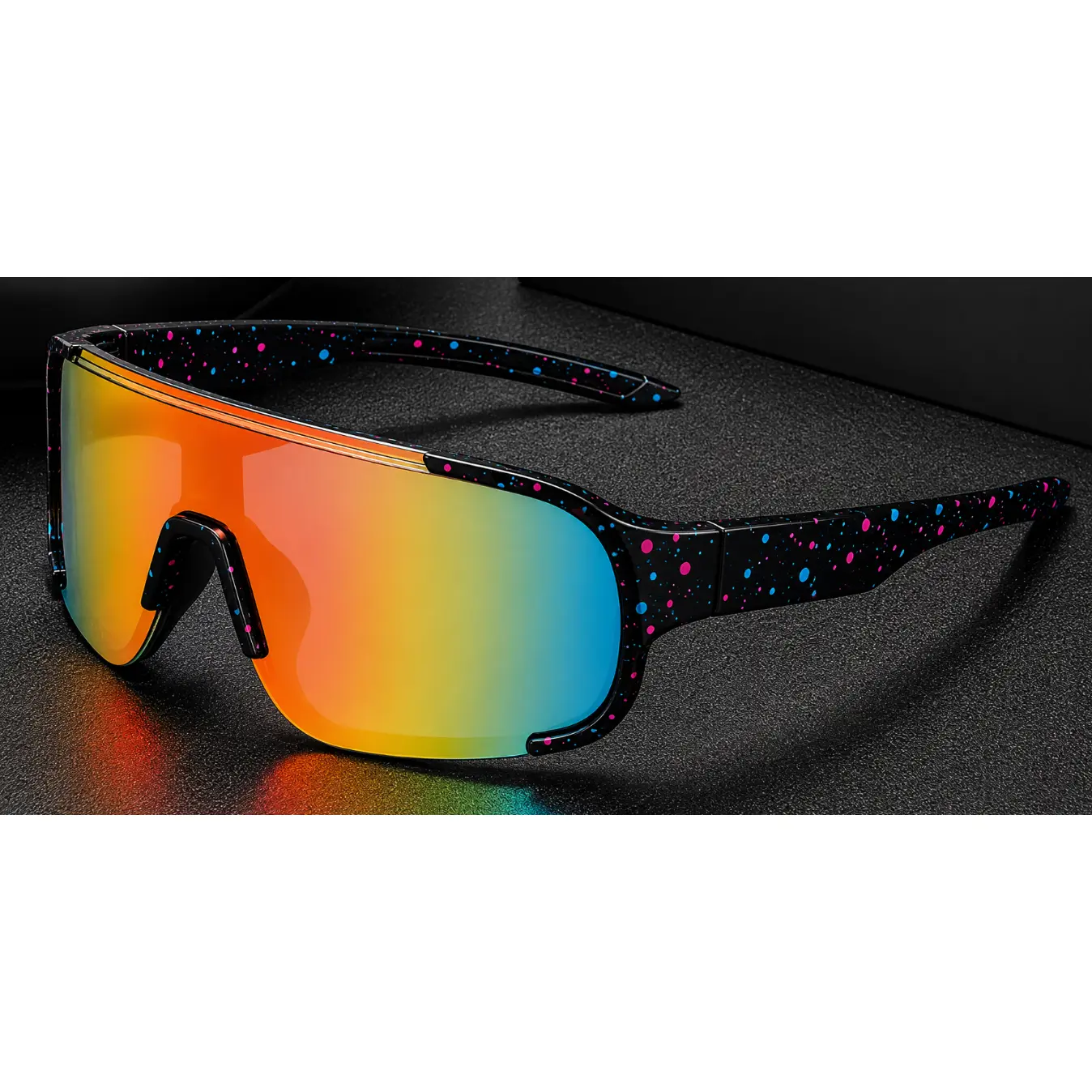Baseball Sports Shades Rainbow Performance Lens Sunglasses Black