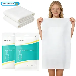 Disposable Bath Towels, 2pcs Extra Thick&Large Portable Thicken Camping Towel, Travel Hotel Business Trip Swimming Pet Towel for Indoor & Outdoor, Water Absorbent Towel,27.5x55inch
