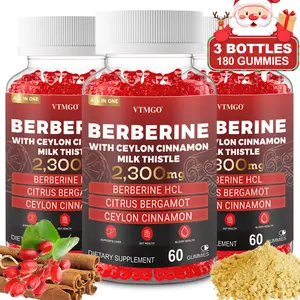 3 PCS - BERBERINE Gummies - Berberine supplement - Rich in Berberine HCl, Ceylon Cinnamon, Milk Thistle - Promotes liver and intestinal function, maximizing the efficacy of berberine.
