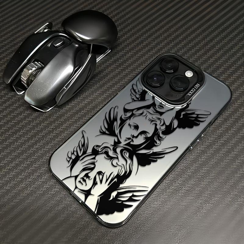 Unique Three Wise Angels Patterns Phone Case Featuring The Iconic See No Evil Hear No Evil Speak No Evil Angel Motif Merging Classic Baroque Art With Mysterious Spiritual Vibe For iPhone 17.16.15.14.13.12.11.X.XS.XSMAX.XR.8.7