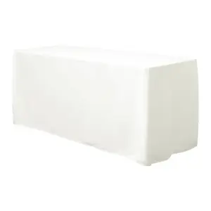 Fitted Polyester 72"x30" Rectangle Tablecloth Ivory - Durable Table Cover