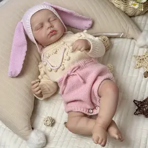 TopLink Lifelike Soft Dolls - 19-Inch (48cm) LouLou Reborn Baby Doll, 3D Skin with Visible Veins, Vinyl Limbs, Cloth Body, Handmade Kids' Gift