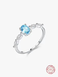 S925 Sterling Silver Fashion Artificial Zircon Decorated Ring, Luxury Jewelry for Women, Trendy All-match & Exquisite Jewelry for Birthday Gift