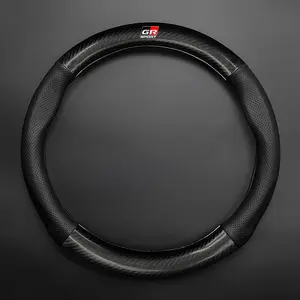 Carbon Fiber Leather Steering Wheel Cover for Toyota Gr Sport Camry Rav4 Corolla 86 Reiz Wish Chr Celica Vitz Highlander Yaris Avalon