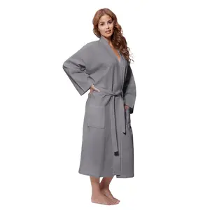 Turquaz Turkish Cotton Waffle Kimono Robe Women