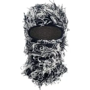 Distressed Balaclava Ski Mask, Knitted Full  Mask for Men/Women