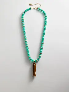 Sun Drift Semi-Precious Pendant Necklace - Fish