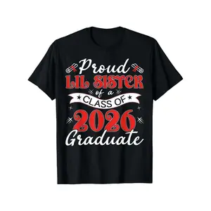 Kids' Basic Breathable Durable Classic Graphic T-Shirt - Proud Lil Sister of Class of 2026 Graduate Top for Going to School