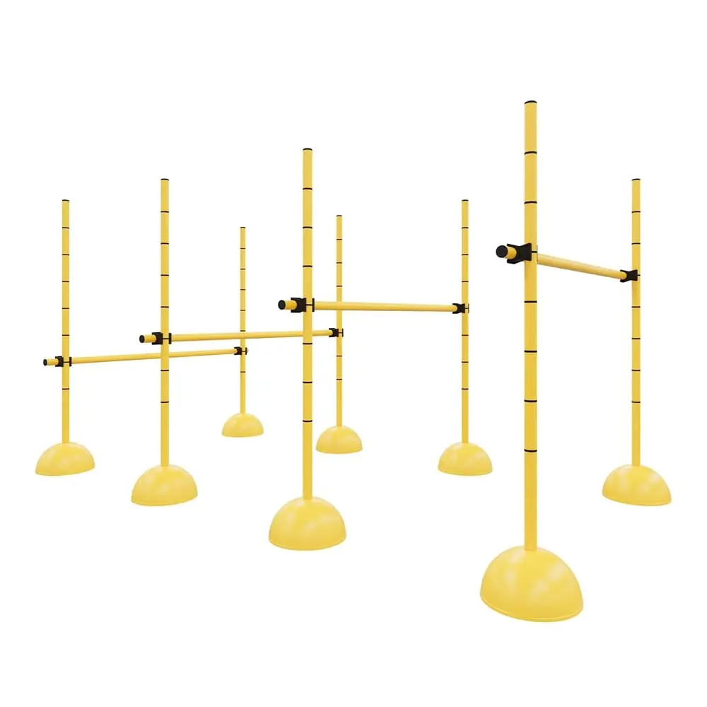 Power Systems Plyo Hurdles, Adjustable from 12 to 40 Inches, Set of 4, Yellow (22050)