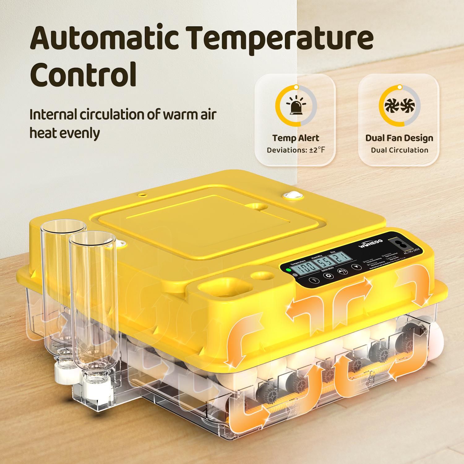 Fully Automatic 36/72/108-Egg Smart Incubator, Featuring An Innovative Pulse Dot-matrix Heating Mode, Automatic Egg Turning, Automatic Watering And Humidity Control, Precise Temperature Regulation, Freely Adjustable Shaft Spacing
