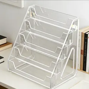 Cosmetics storage rack, trapezoidal transparent desktop cosmetics storage box, bathroom vanity lipstick display rack, countertop perfume container, suitable for nail polish, skin care products, facial masks, a perfect gift for family members