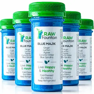 20 Blue Majik Immunity Shots w/Blue Spirulina, Agave, Lemon, Ginger 2fl Oz, Packed w/Vitamin C, Raw, Cold Pressed, Unpasteurized, Boosts Immunity, All Natural