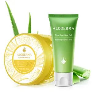 Aloderma Aloe Vera Gel Set 2 Pack - Aloe Flower Essence Gel, 45g Aloe Gel
